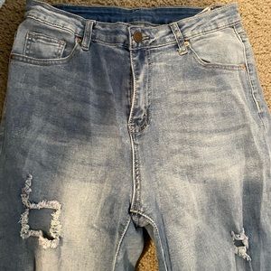 SHEIN Distressed Denim Jeans